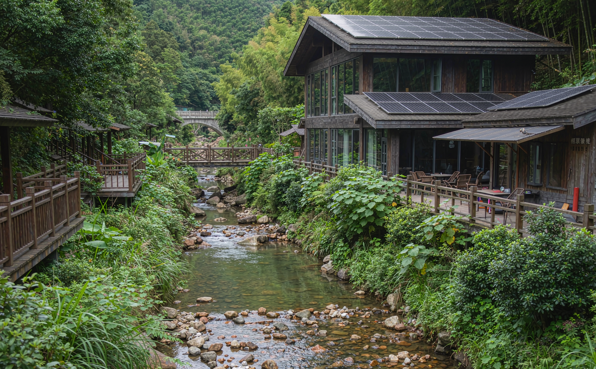 Bamboo forest eco-lodge with an organic garden in Anji Zhejiang