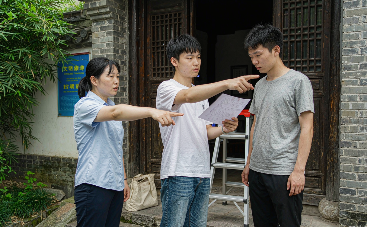 Traveler holding a Chinese police report at a station