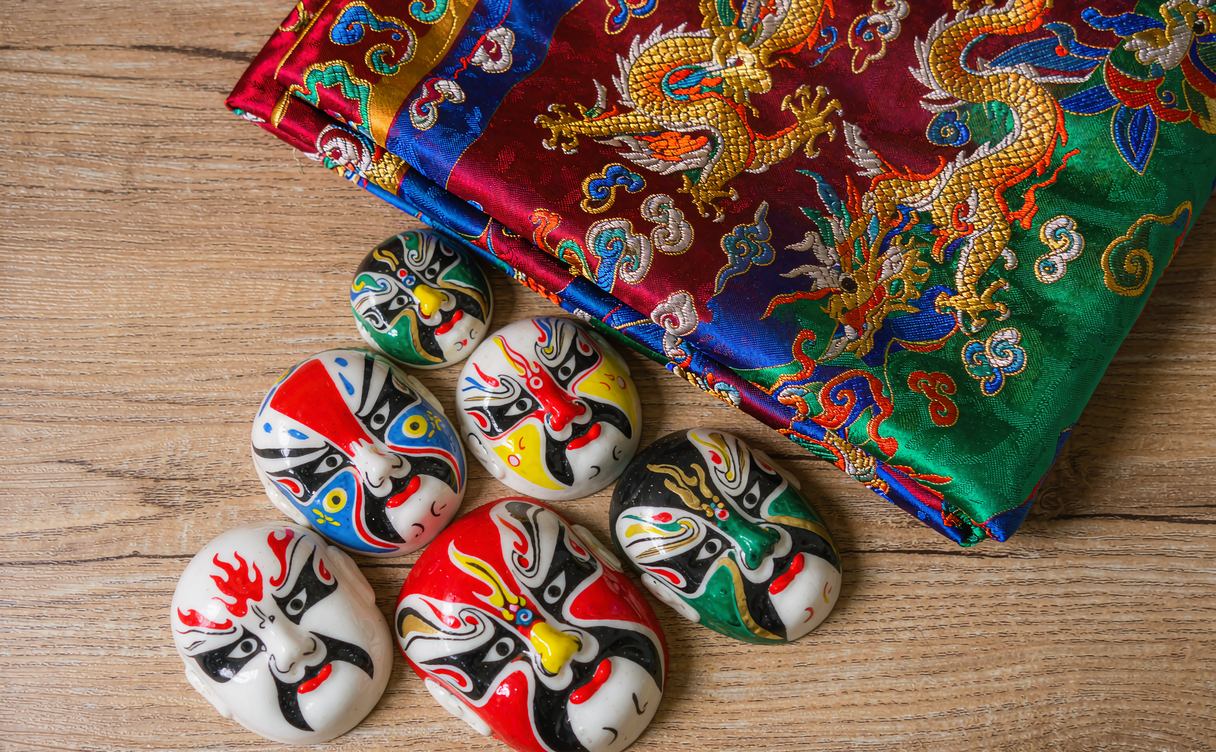 Peking Opera painted face performer