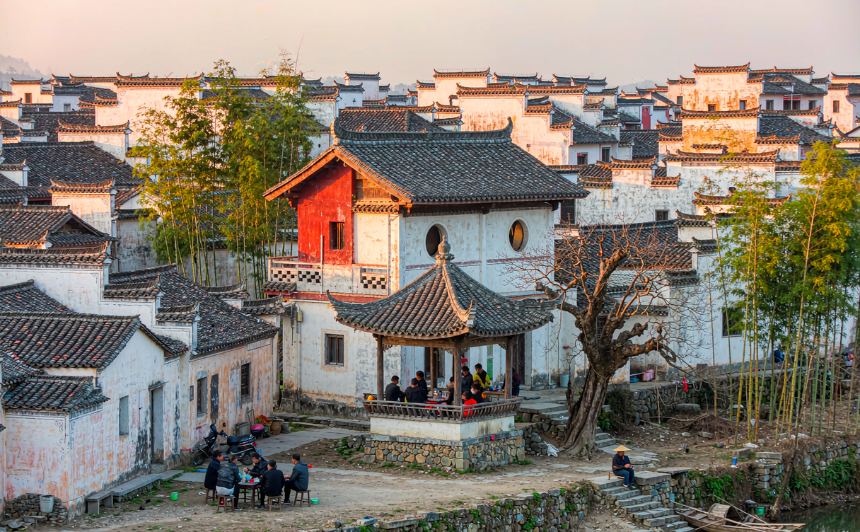 Rice terrace village in Guangxi, China