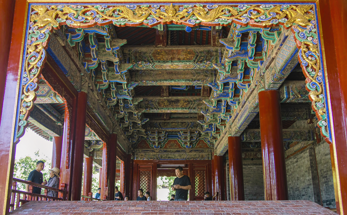 Marble archways and stone guardian statues lining the spirit way at the Eastern Qing Tombs in Zunhua, Hebei, China