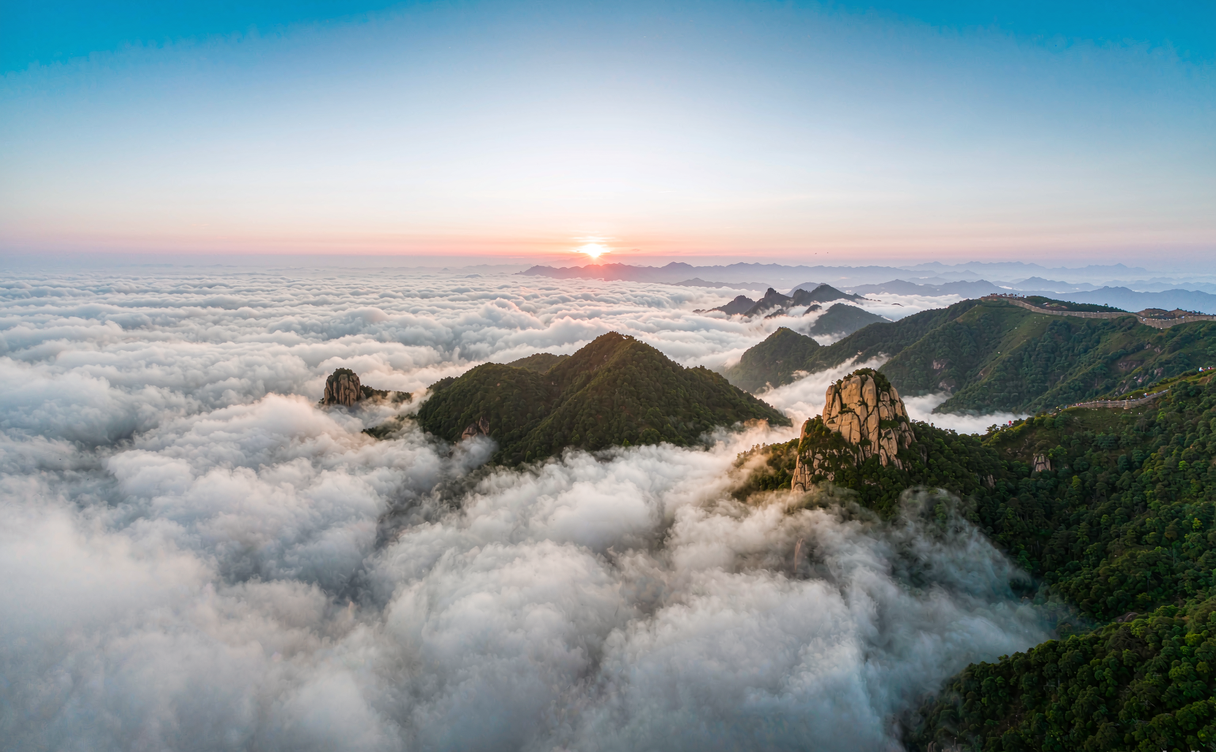 Fanjingshan Red Cloud Golden Summit two temples on a pinnacle