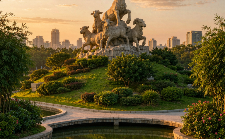 Guangzhou Yuexiu Park Guide: Five-Ram Statue and Zhenhai Tower