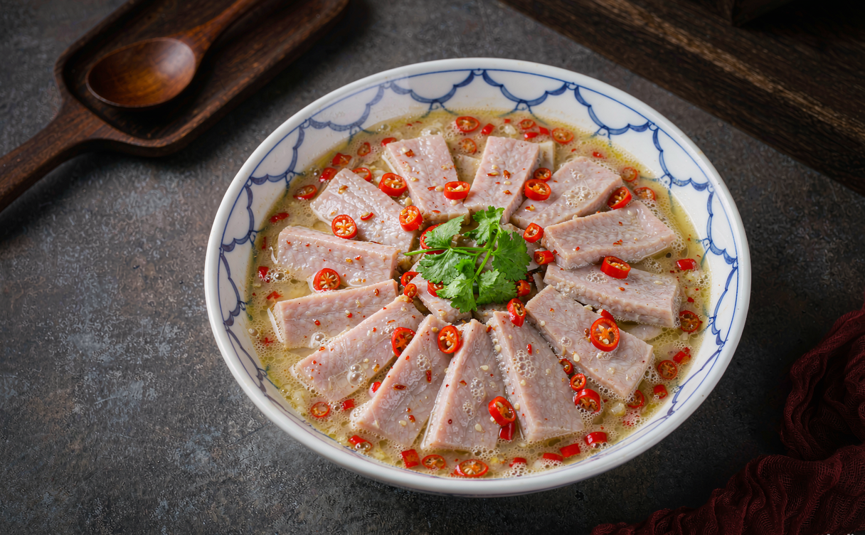Guizhou sour fish soup with chili and coriander in China
