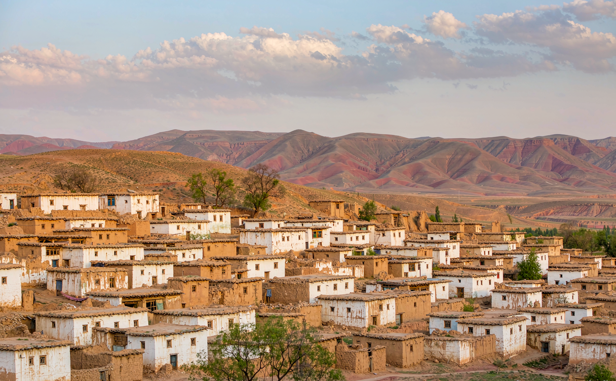 Xunhua Salar villages Haidong strung along Yellow River terraces