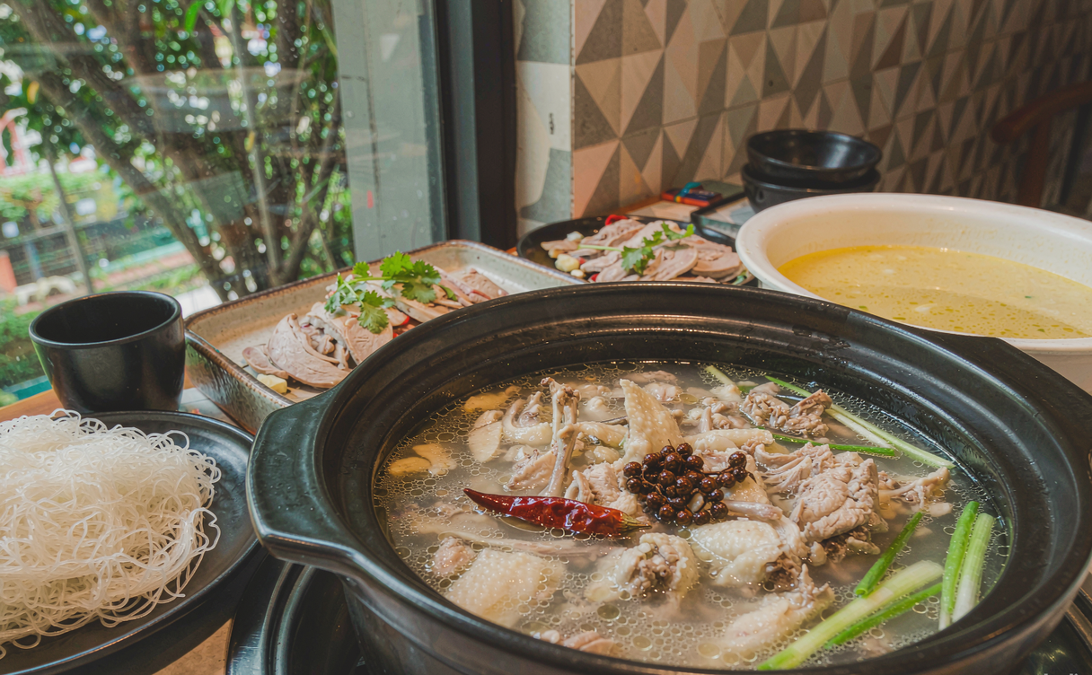Wenchang chicken coconut hotpot in Hainan, China