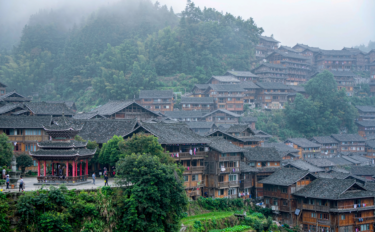 Jiuzhou ancient town in Huangping Guizhou old streets