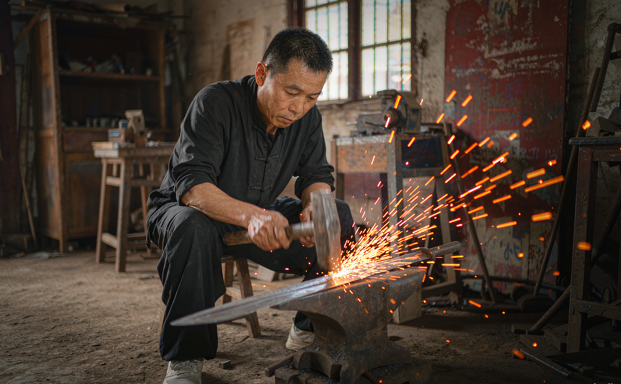 Longquan celadon potter throwing a green tea bowl