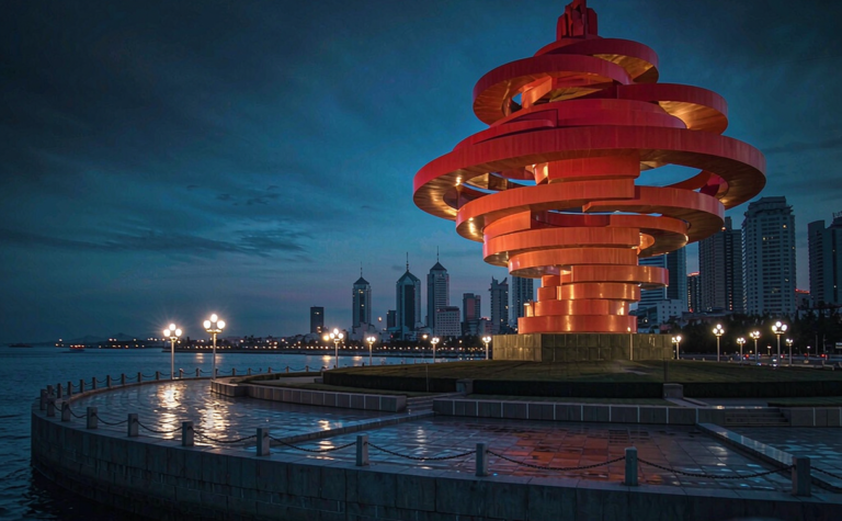Qingdao May Fourth Square Guide: The Winds of the Red Dragon Sculpture