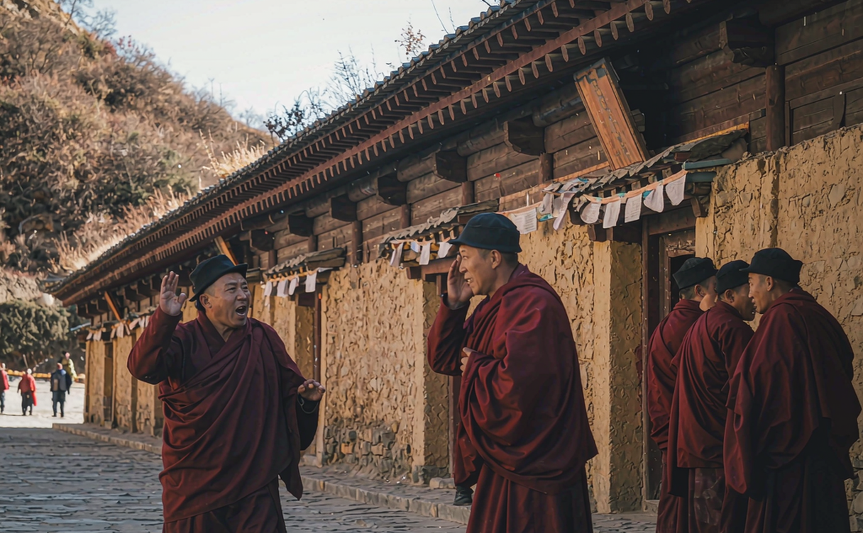 Sera Monastery golden rooftops in Lhasa, Tibet, China