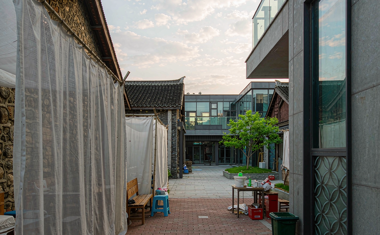 Xintiandi restored Shikumen lane houses and cafes in Shanghai, China