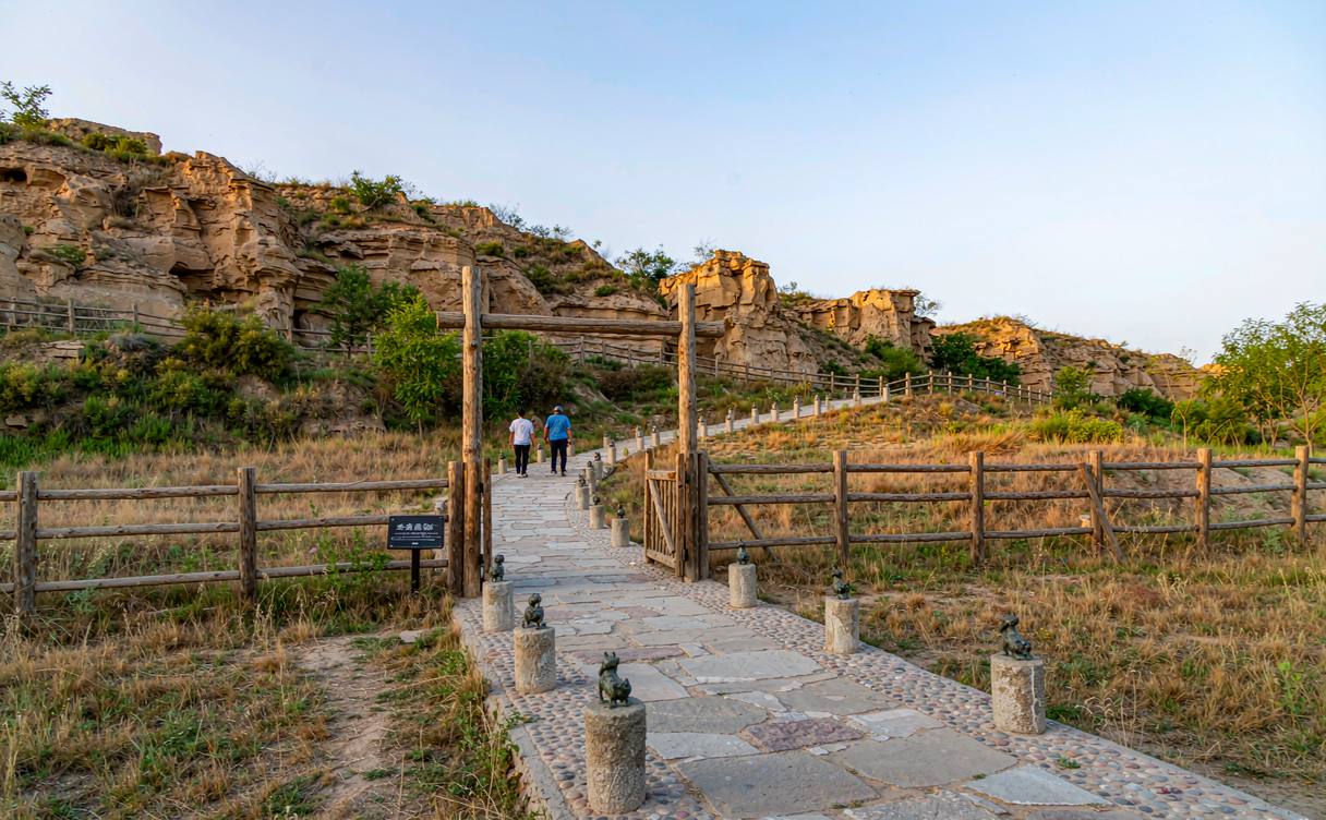 Ming dynasty watchtower at Shuidonggou ruins overlooking the loess gully in Ningxia