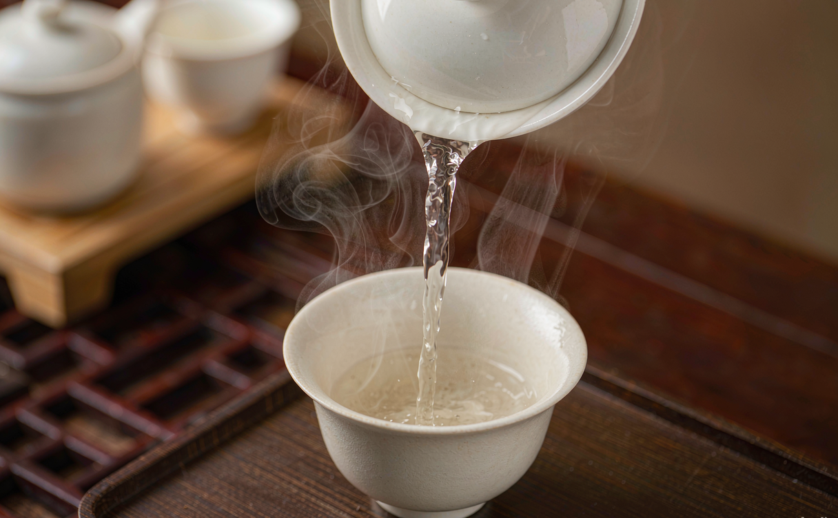 Rustic old teahouse in Pengzhen near Chengdu with local patrons