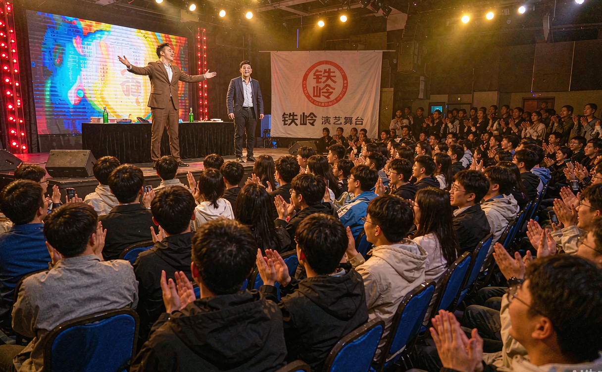 Audience laughing at a live comedy show in Tieling Liaoning China