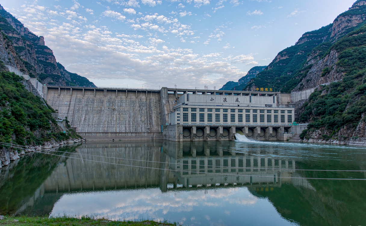 Yellow River sediment plumes bursting from the Xiaolangdi dam spillways during the release event
