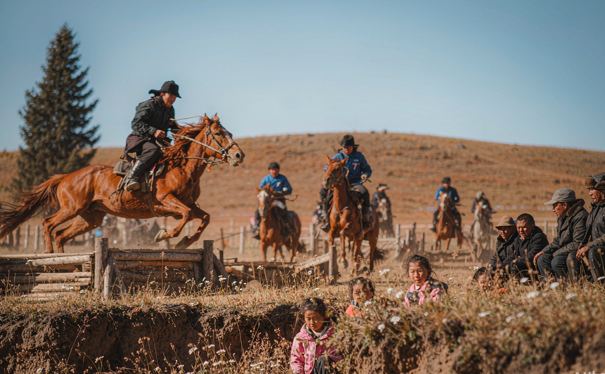 Riders at a Mongolian horse festival in Xilingol Inner Mongolia China