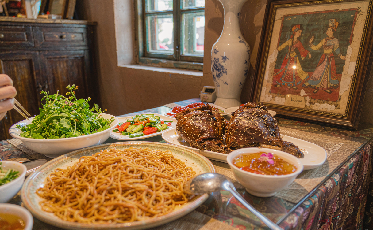 Xinjiang Uyghur polo rice pilaf with lamb and carrot