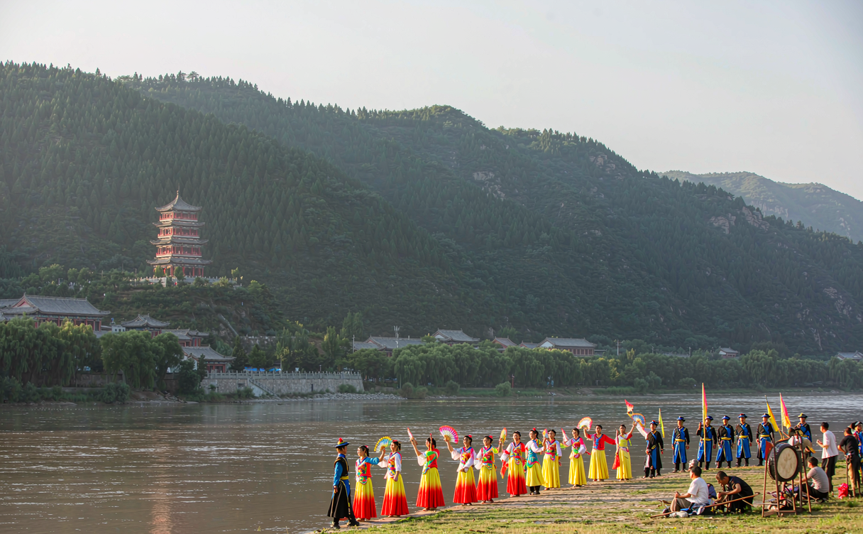 Tumen River border between Yanbian and North Korea at dawn