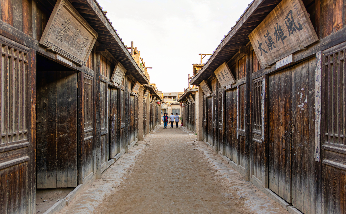 Earthen gateway of the Qing Castle at Zhenbeibu Film Studio in Yinchuan