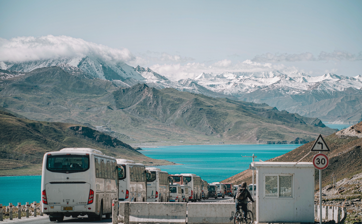 Tibet entry checkpoint at roadside