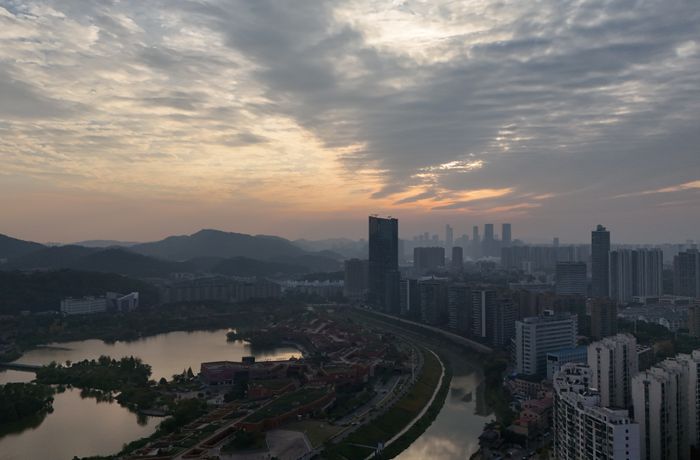 Changsha skyline at sunset