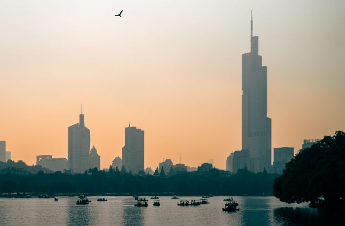 Nanjing skyline and Xuanwu Lake