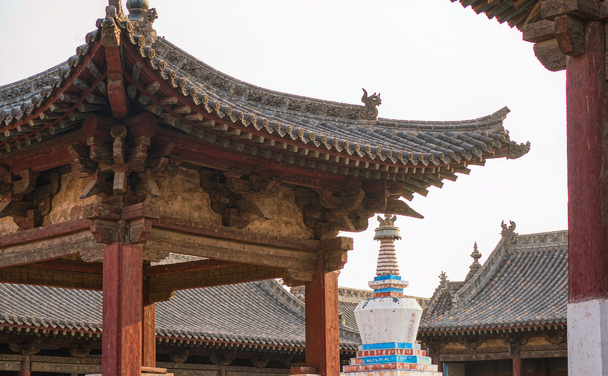Qutan Temple Qinghai walled monastery complex in Ledu Valley