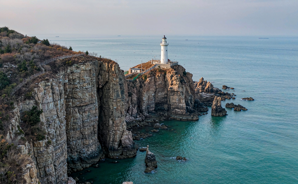 Chengshantou cliff at sunrise in Rongcheng