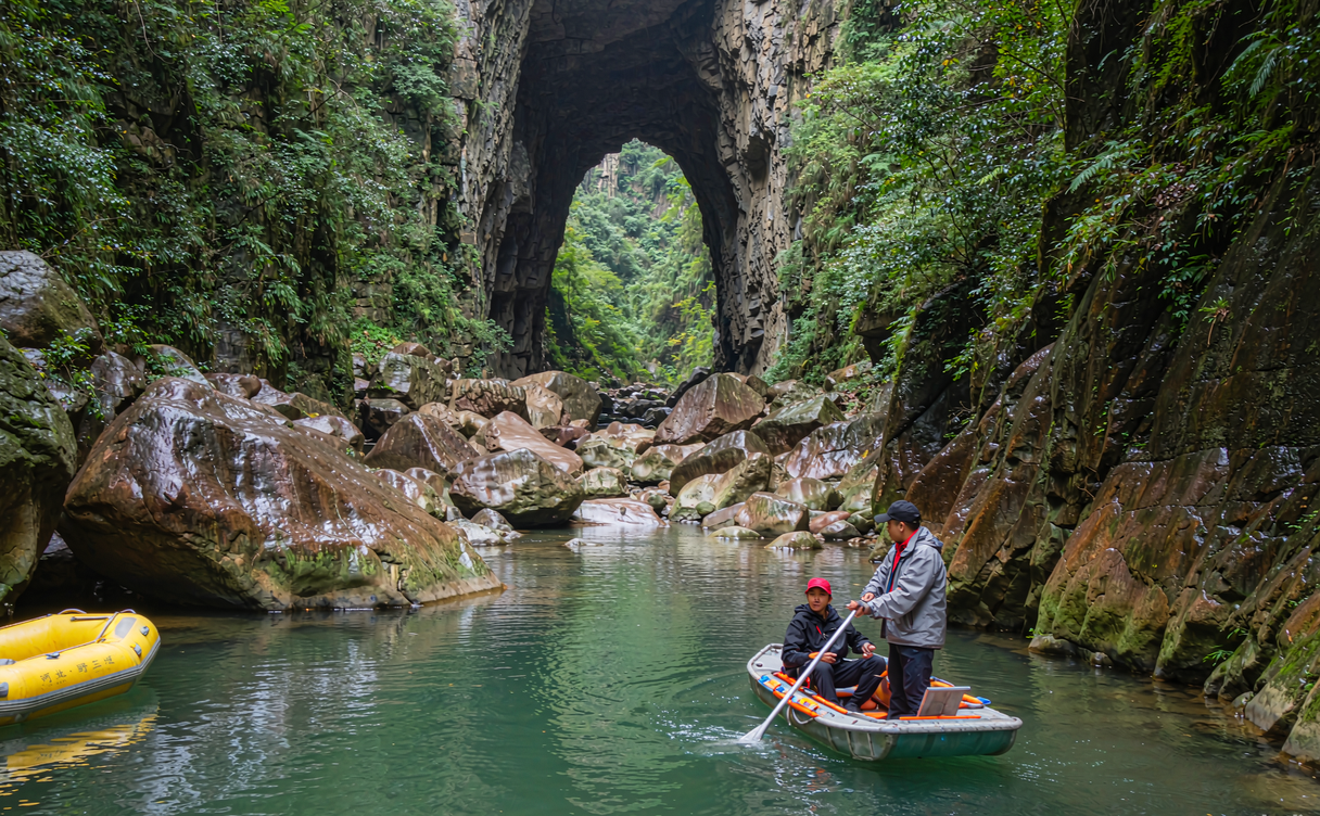 River rafting on the Ju Machuan at Yesanpo