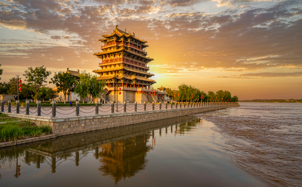 Stork Tower Yongji on the Yellow River Shanxi