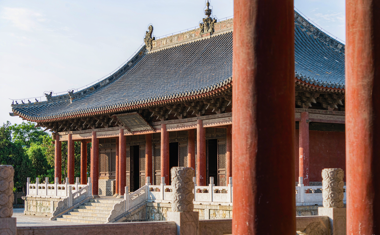 Yuan dynasty Taoist mural covering the walls of Yongle Palace Sanqing Hall